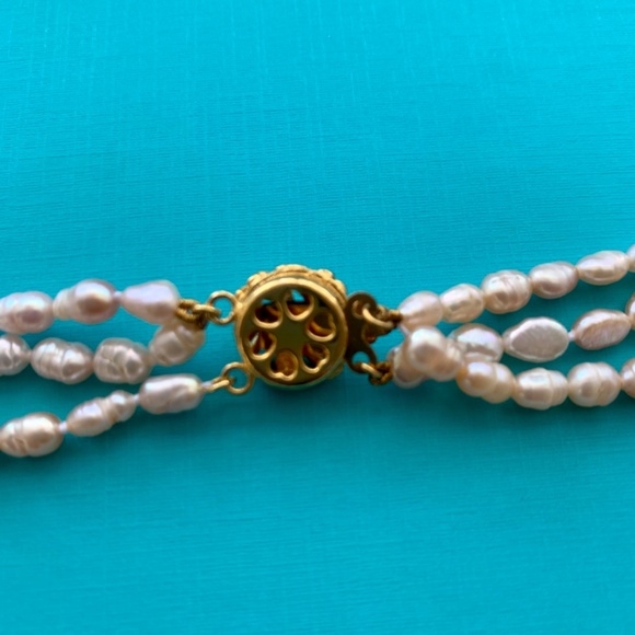 Stunning Vintage Pale Pink Freshwater Pearl Triple Strand Necklace - Picture 11 of 11